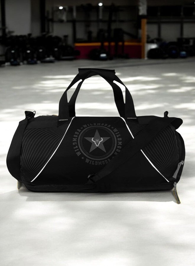 WILD MODA 40L Multi-Pockets Sport Travel Duffle Bag - Sleek & Durable Essential Gym, Travel & Sports Bag for Men & Women with Shoe Pocket (Black & Yellow) - Image 5